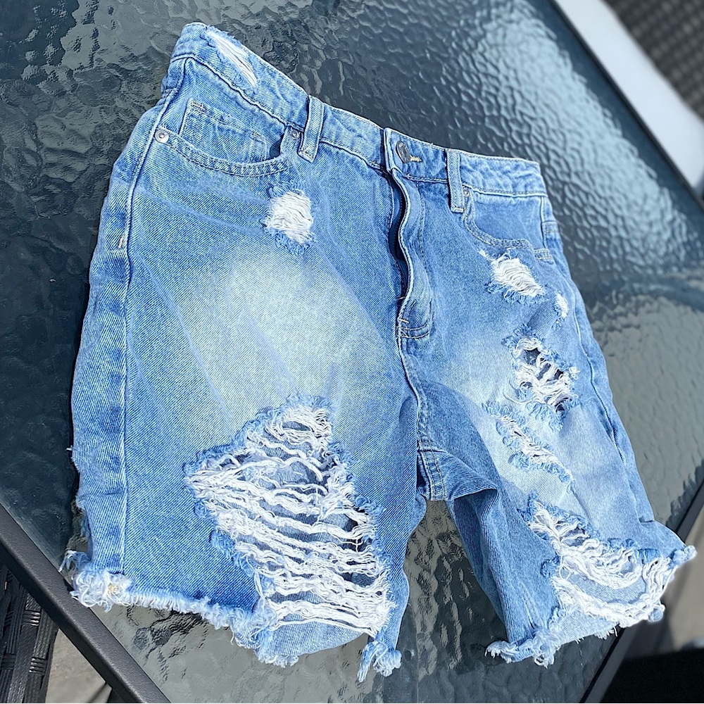 Distressed High Waisted Shorts